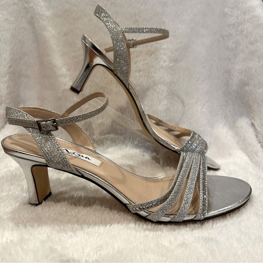 NINA Nelena - Women's Sparkling Dress Sandals with Crystal Embellishments Sz:9m